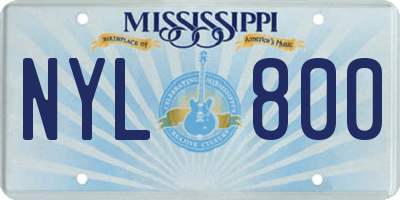 MS license plate NYL800