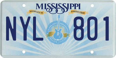 MS license plate NYL801