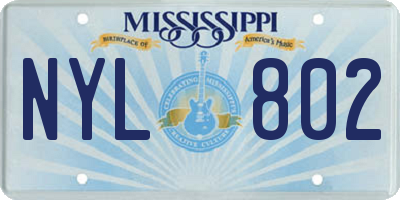 MS license plate NYL802