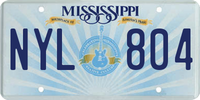 MS license plate NYL804
