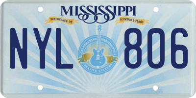 MS license plate NYL806