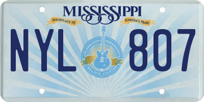 MS license plate NYL807