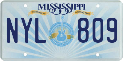 MS license plate NYL809