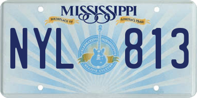 MS license plate NYL813