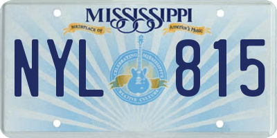 MS license plate NYL815