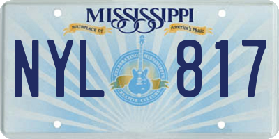 MS license plate NYL817