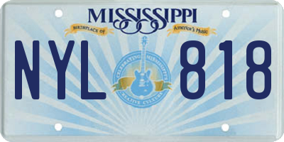 MS license plate NYL818