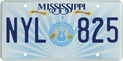 MS license plate NYL825