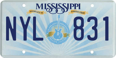 MS license plate NYL831
