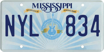 MS license plate NYL834