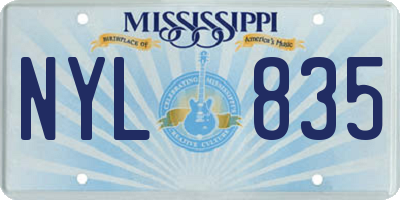 MS license plate NYL835