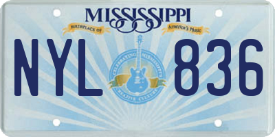 MS license plate NYL836