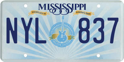 MS license plate NYL837