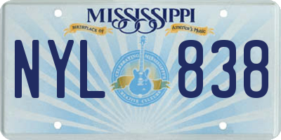 MS license plate NYL838