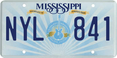MS license plate NYL841