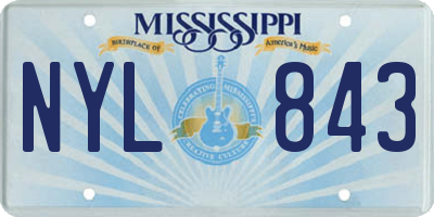 MS license plate NYL843