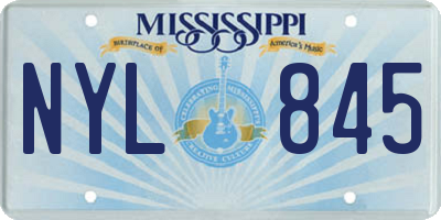 MS license plate NYL845