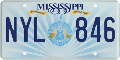 MS license plate NYL846