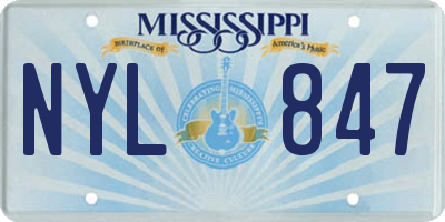 MS license plate NYL847
