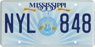 MS license plate NYL848