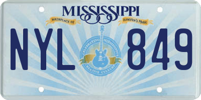 MS license plate NYL849