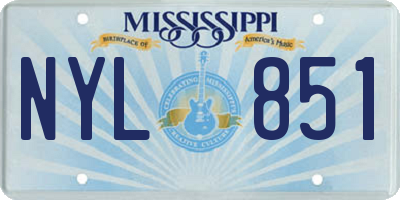 MS license plate NYL851