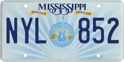 MS license plate NYL852