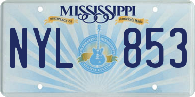 MS license plate NYL853