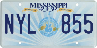 MS license plate NYL855