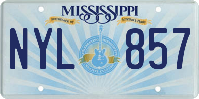 MS license plate NYL857
