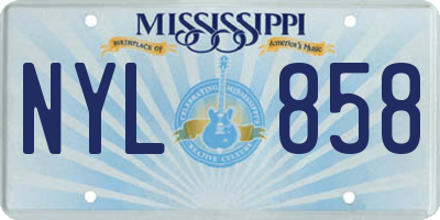 MS license plate NYL858