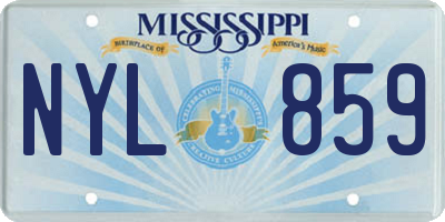 MS license plate NYL859