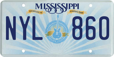 MS license plate NYL860