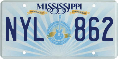 MS license plate NYL862