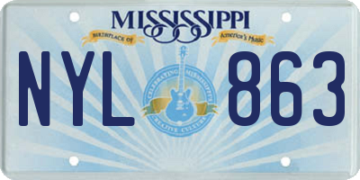 MS license plate NYL863