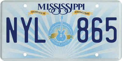 MS license plate NYL865