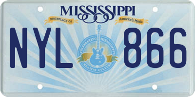 MS license plate NYL866
