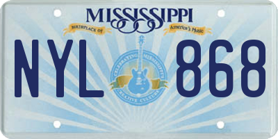 MS license plate NYL868