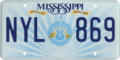 MS license plate NYL869