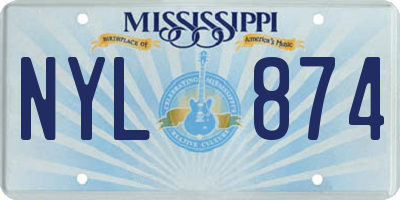 MS license plate NYL874