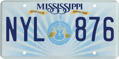 MS license plate NYL876