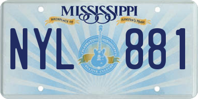 MS license plate NYL881