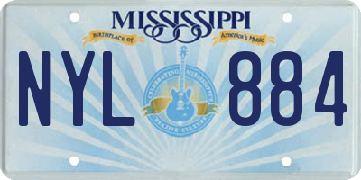 MS license plate NYL884