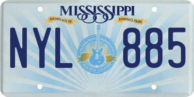 MS license plate NYL885