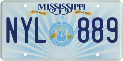 MS license plate NYL889