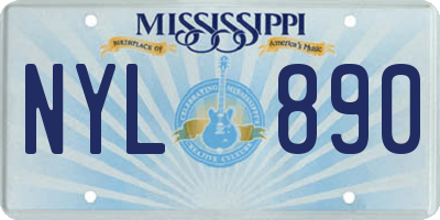 MS license plate NYL890