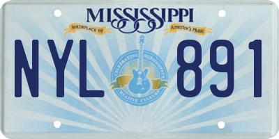 MS license plate NYL891