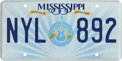 MS license plate NYL892