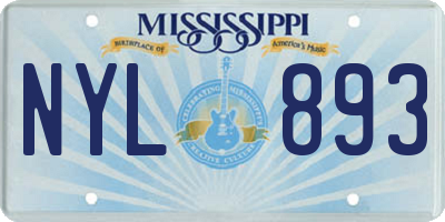 MS license plate NYL893