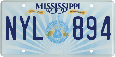 MS license plate NYL894